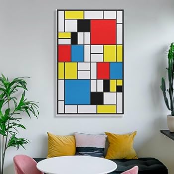 Amazon.co.jp: ピート・モンドリアン偉大な抽象画家たち絵画（赤・黄