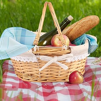 Amazon.com: 2 Pack Medium Size Wicker Basket with Handle, 12.6x9x4