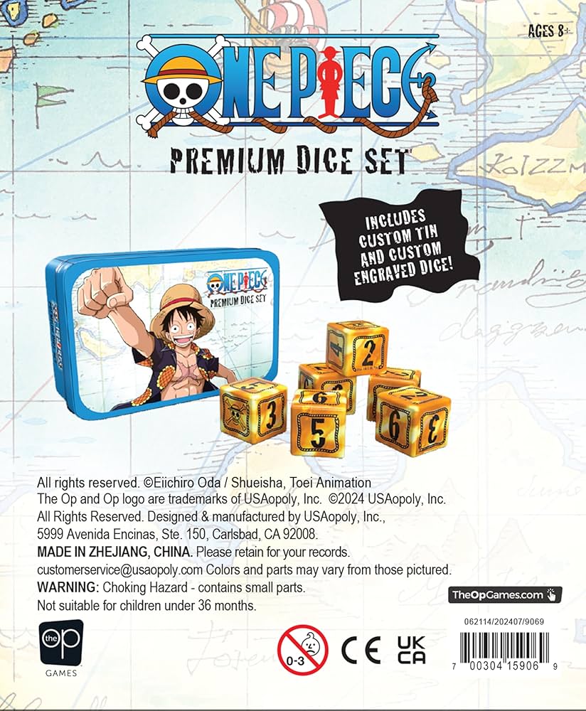 One Piece Premium Dice Set, Custom Dice with Collectible Monkey D