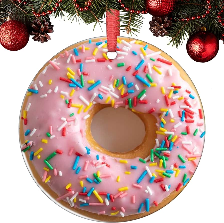 Amazon.co.jp: ピンクのドーナツとスプリンクルクリスマスオーナメント