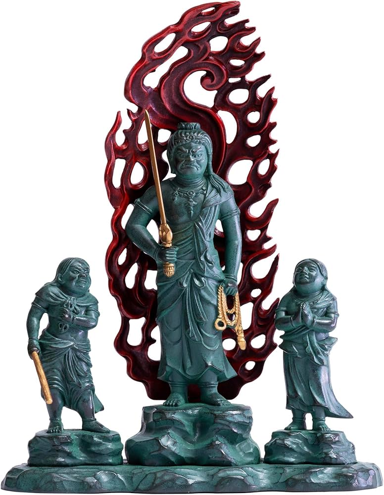 Amazon｜仏像 童子不動明王 16cm（青銅彩色） 仏師：牧田秀雲 原型＿