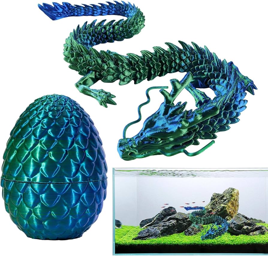 Amazon.co.jp: ドラゴンおもちゃ プリント 可動関節 龍の置物 プリント