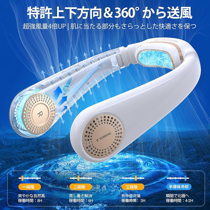 Amazon | 【COOLIFY・上下方向送風タイプ】TORRAS ネッククーラー 冷却