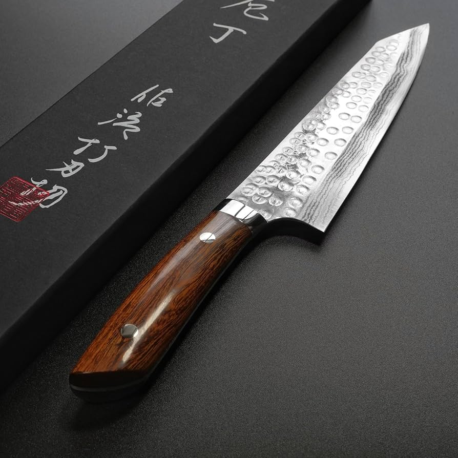 Amazon | 佐治作 佐治武士 切付牛刀 SRS13 粉末ハイス鋼 ダマスカス 槌