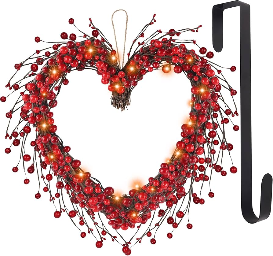 Amazon.com: DR.DUDU Valentine's Day Wreath, 15