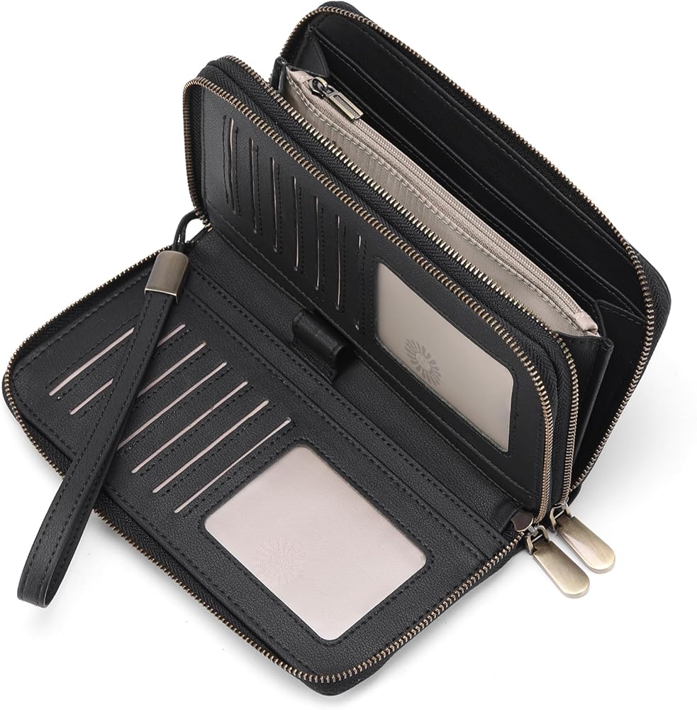 Amazon.com: GAEKEAO Wallet for Women Clutch Leather RFID Blocking