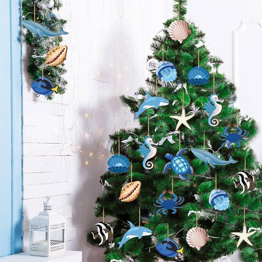 Amazon.co.jp: Purpeak 24個 夏の木製オーナメント オーシャン ビーチ