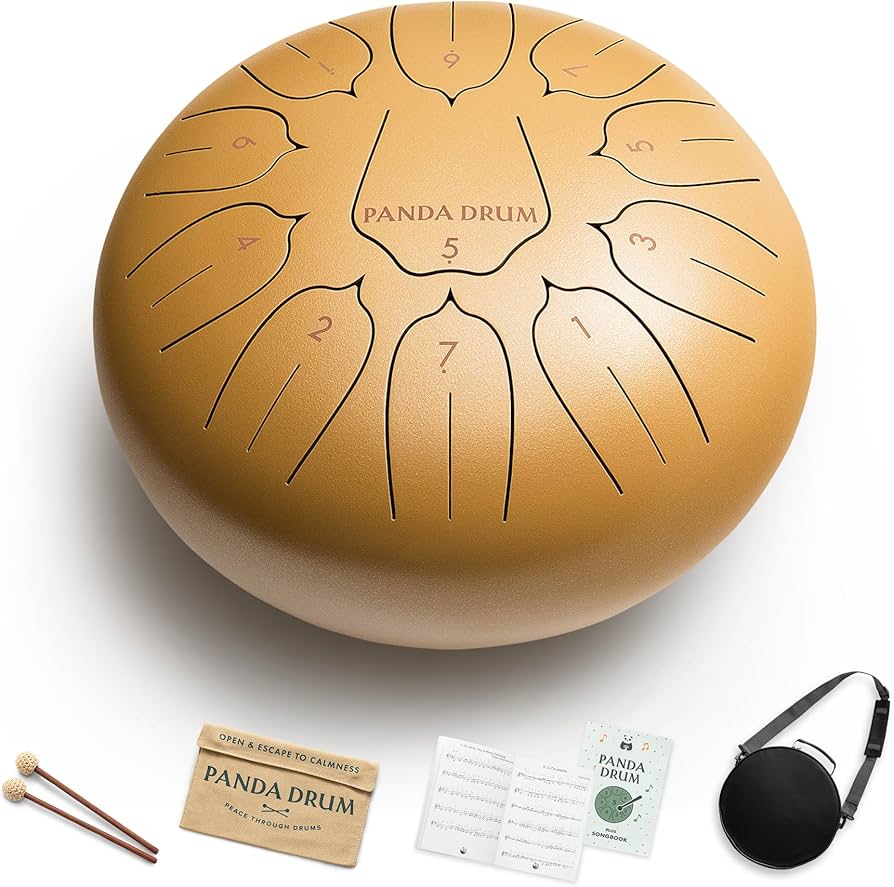 Amazon.com: Panda Drum Plus (Sandstone) | Steel Tongue Handpan