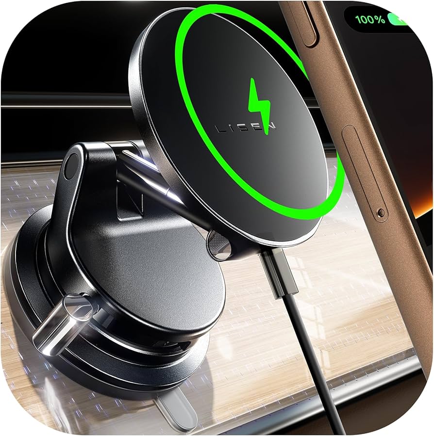 Amazon.co.jp: LISENスマホホルダー 車 ワイヤレス充電 マグネット