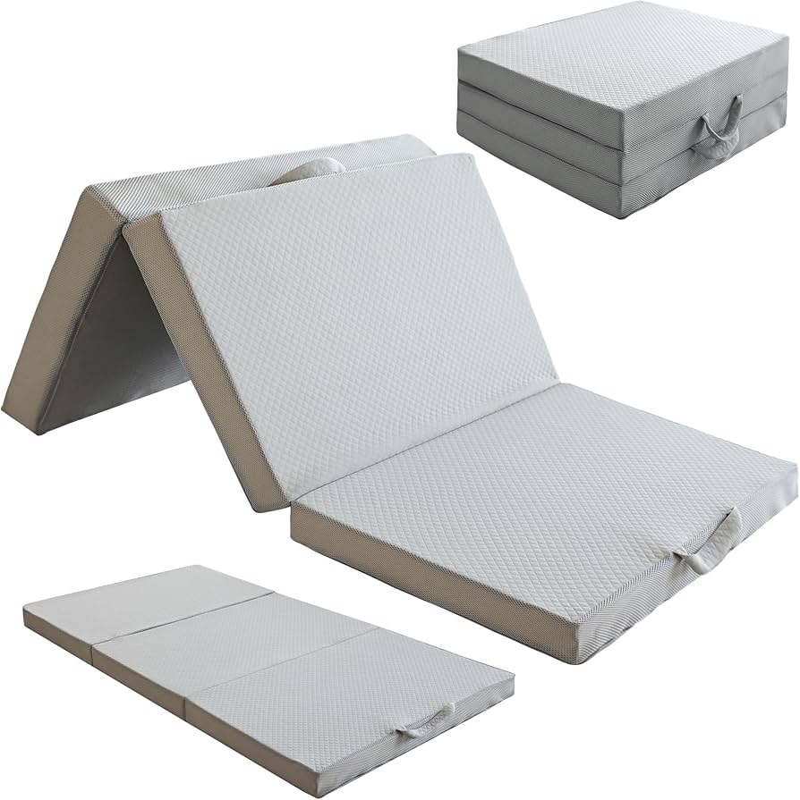 Amazon｜マットレス ダブル 三つ折り 折り畳み 極厚10cm 高反発 210N