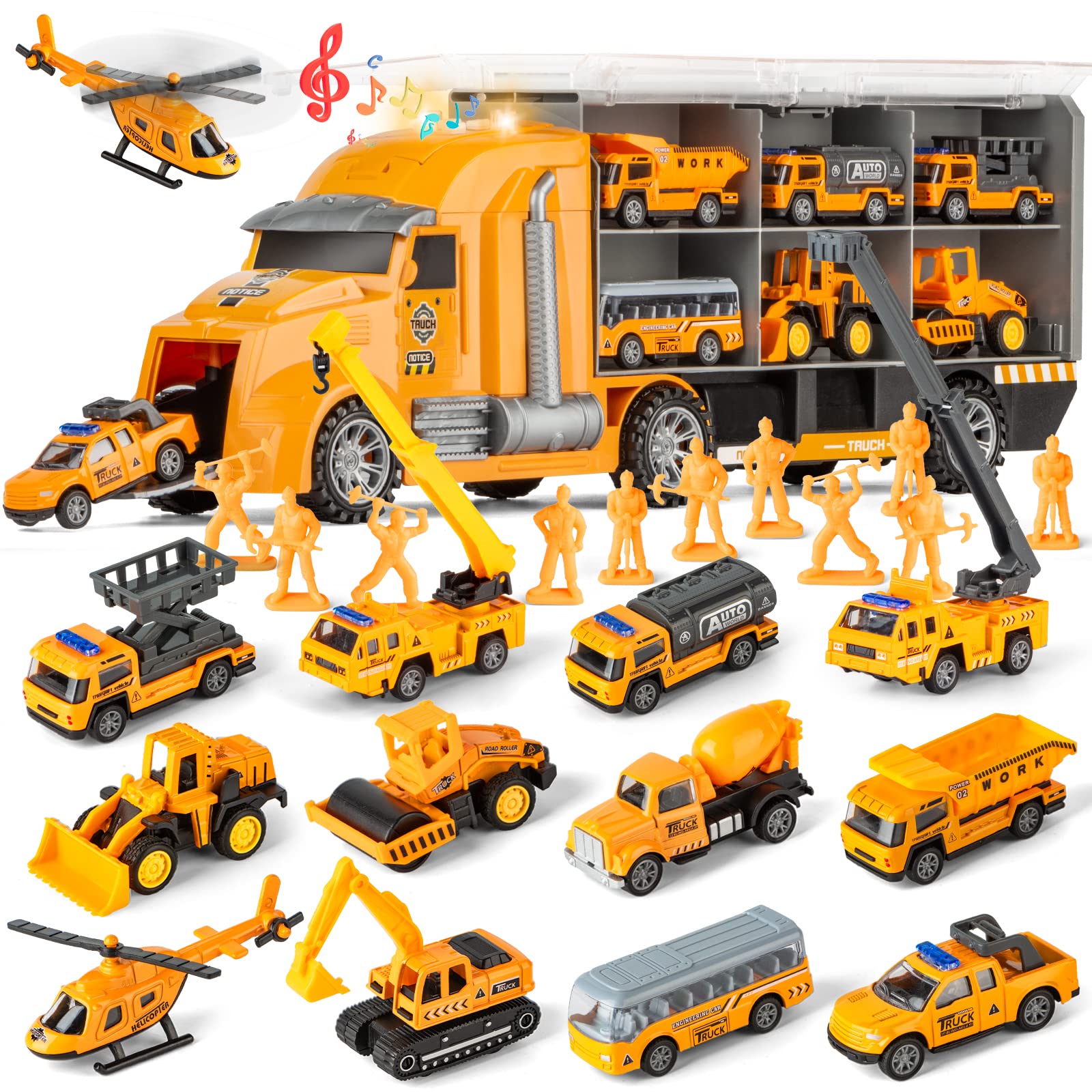 Amazon.com: 25 in 1 Die-cast Pull Back Construction Truck Vehicle