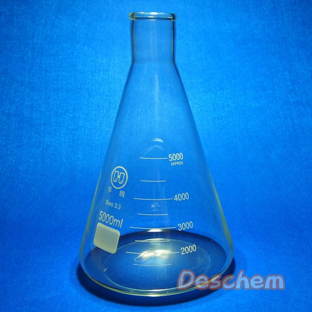 Amazon.co.jp: Deschem 5L ガラス 三角フラスコ 5000mL : 産業・研究