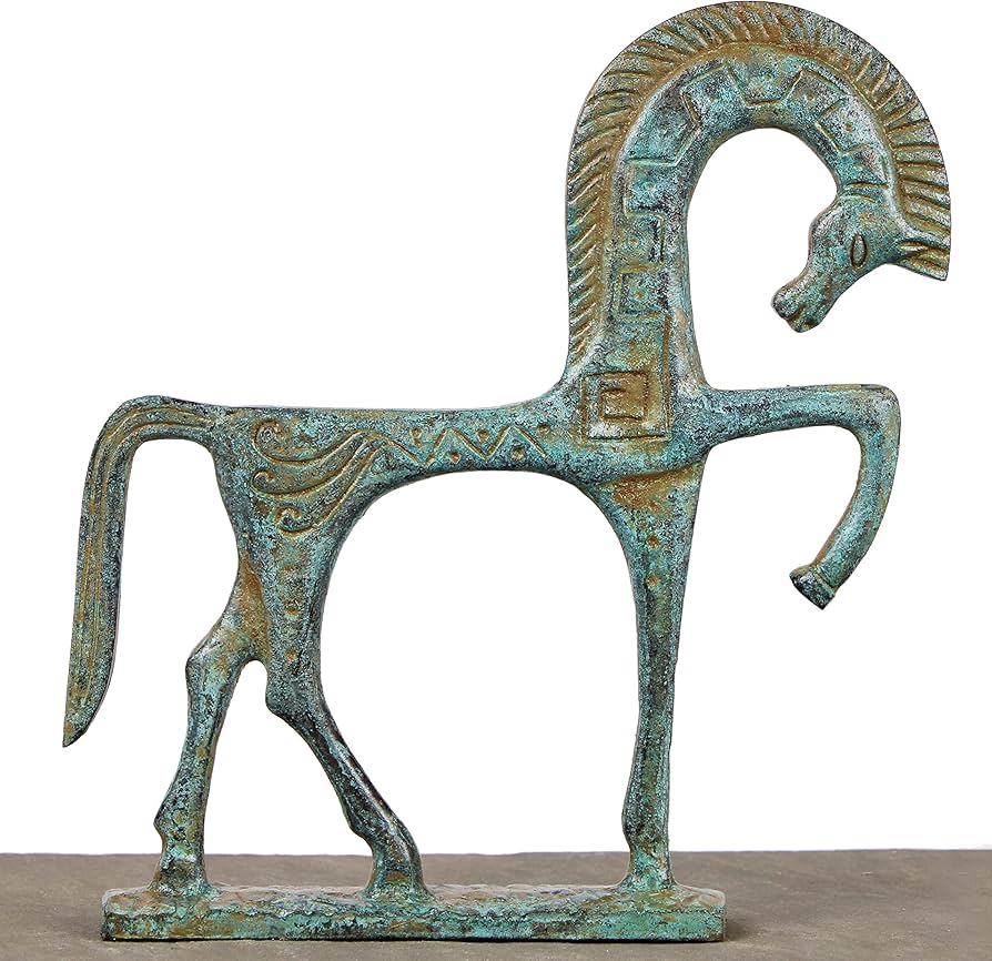 Amazon.co.jp: THE ANCIENT HOME - ギリシャの馬像 - S (グリーン