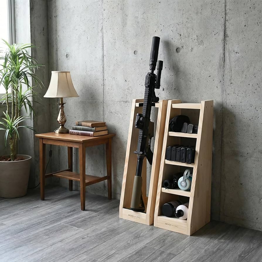 Amazon.co.jp: WOOD WORKS 日本製 ライフルスタンド 1丁掛 (ナチュラル