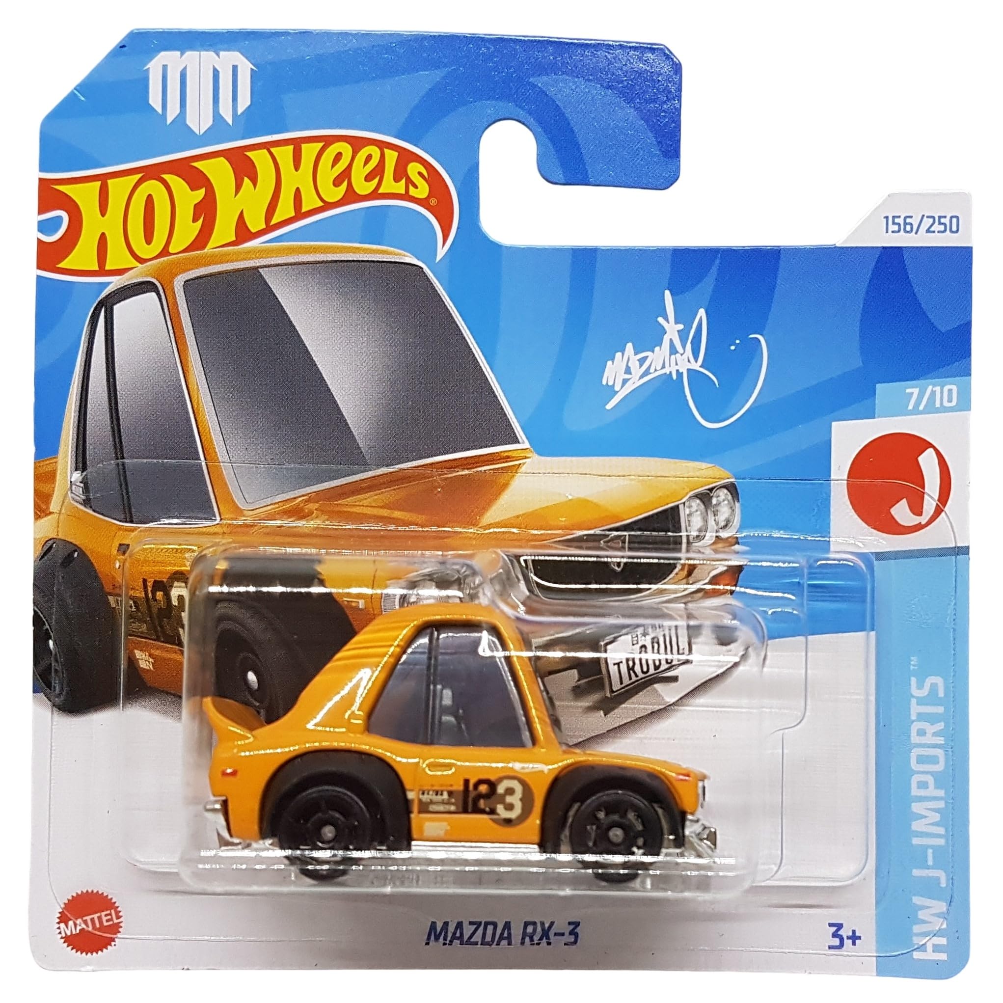 Amazon.com: Hot Wheels Mad Mike Mazda RX-3 Tooned Orange 7/10 HW J
