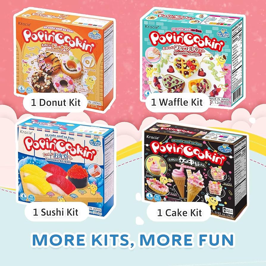 Amazon.com : K-Munchies Kracie Popin Cookin Kits - 4 Pack Assorted