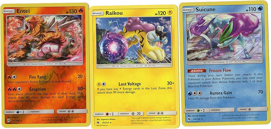 Amazon.com: Pokemon Legendary Set - SUICUNE Entei Raikou - Sun
