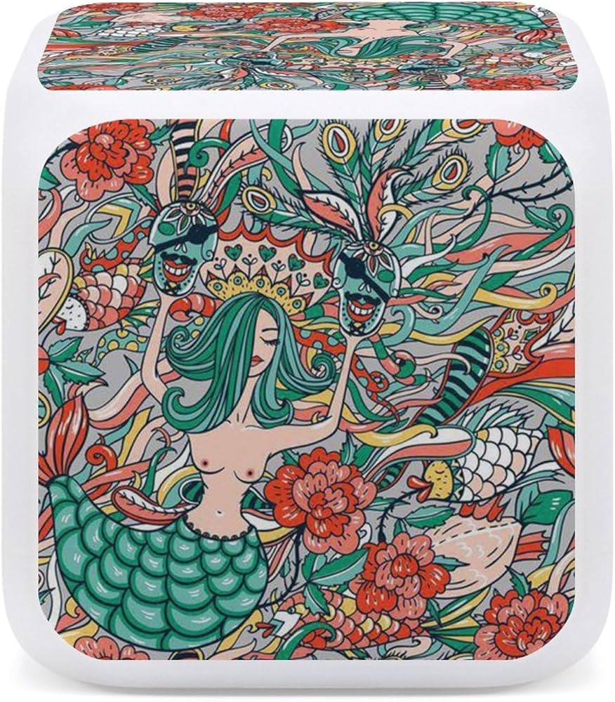 Amazon.co.jp: 目覚まし時計 目覚ましライト 人魚 カラフルな魚