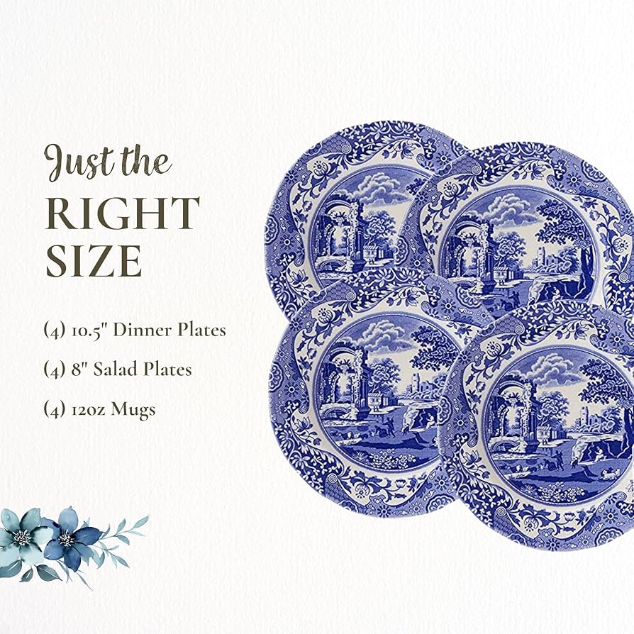Amazon.com | Spode Blue Italian 12-Piece Dinnerware Set | Service