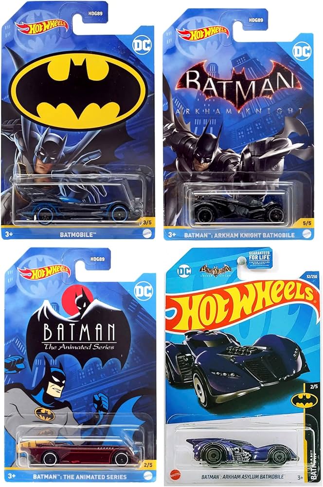 Amazon.com: Hot Wheels Batman Batmobile Set of 4 Diecast Vehicles