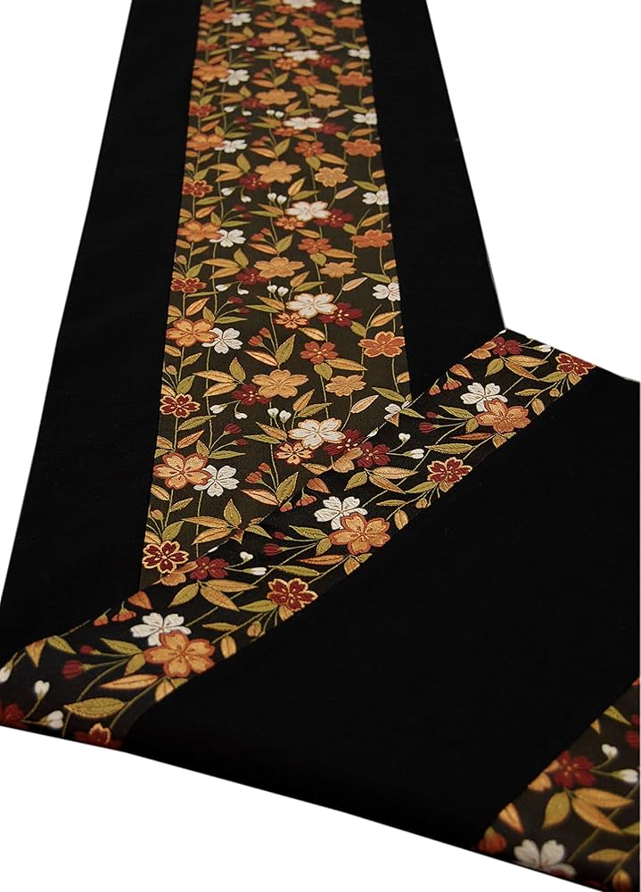 Amazon｜和風 着物テーブルランナー リバーシブル 金襴織 帯 箱入り