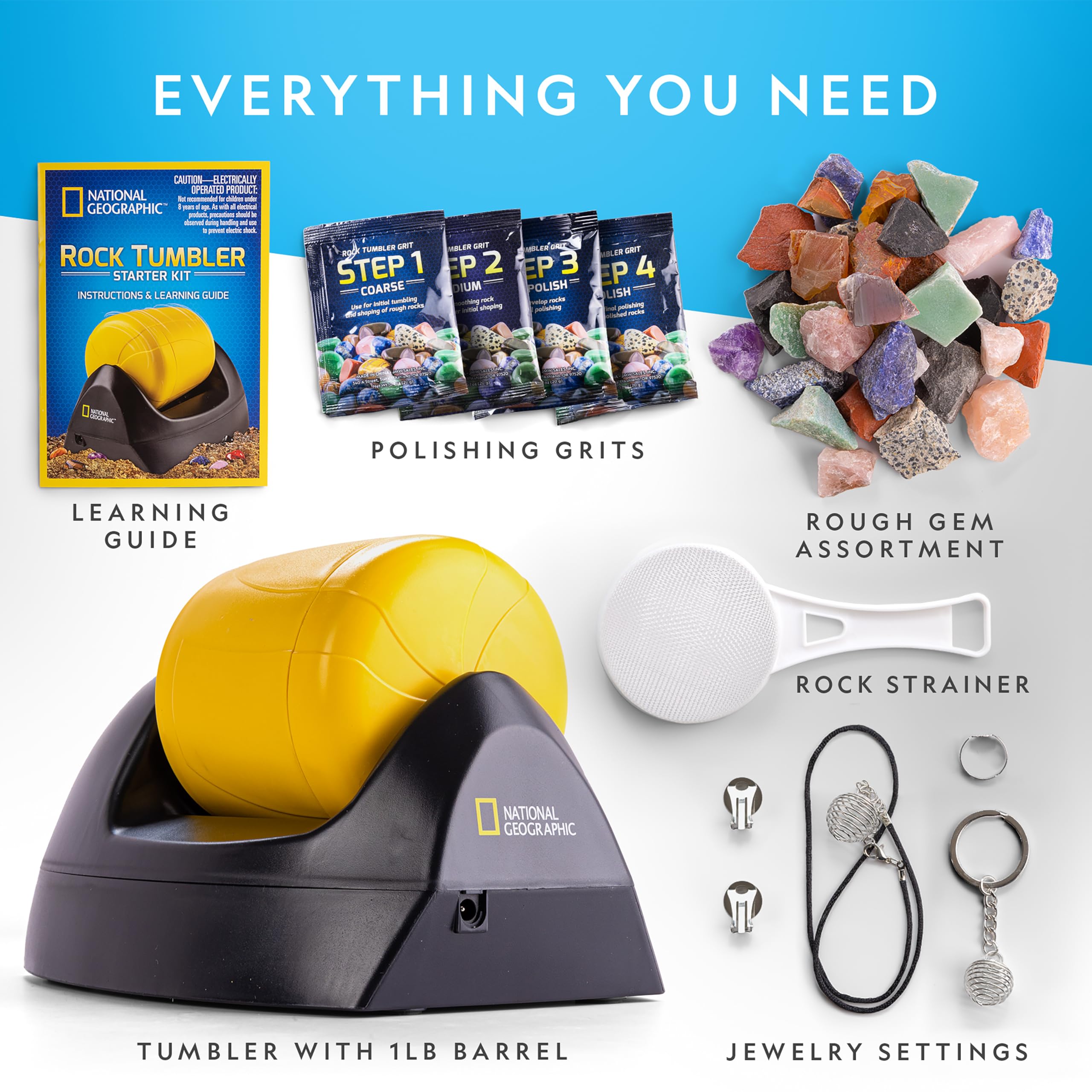 Amazon.com: National Geographic Starter Rock Tumbler Kit - Durable