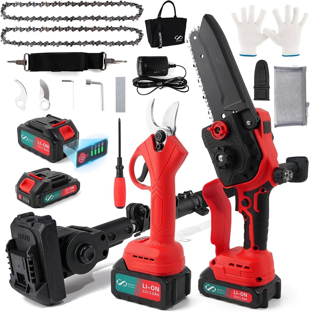 Amazon | 農園セット チェーンソー 充電式 高枝電動バサミ 延長ポール