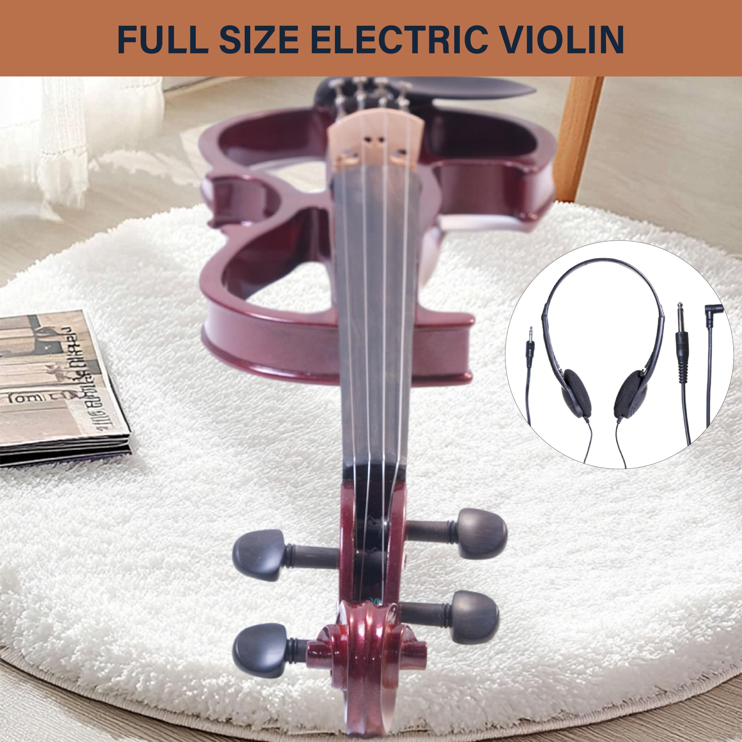 Amazon.com: Cecilio Solid Wood Electric/Silent Violin with Ebony