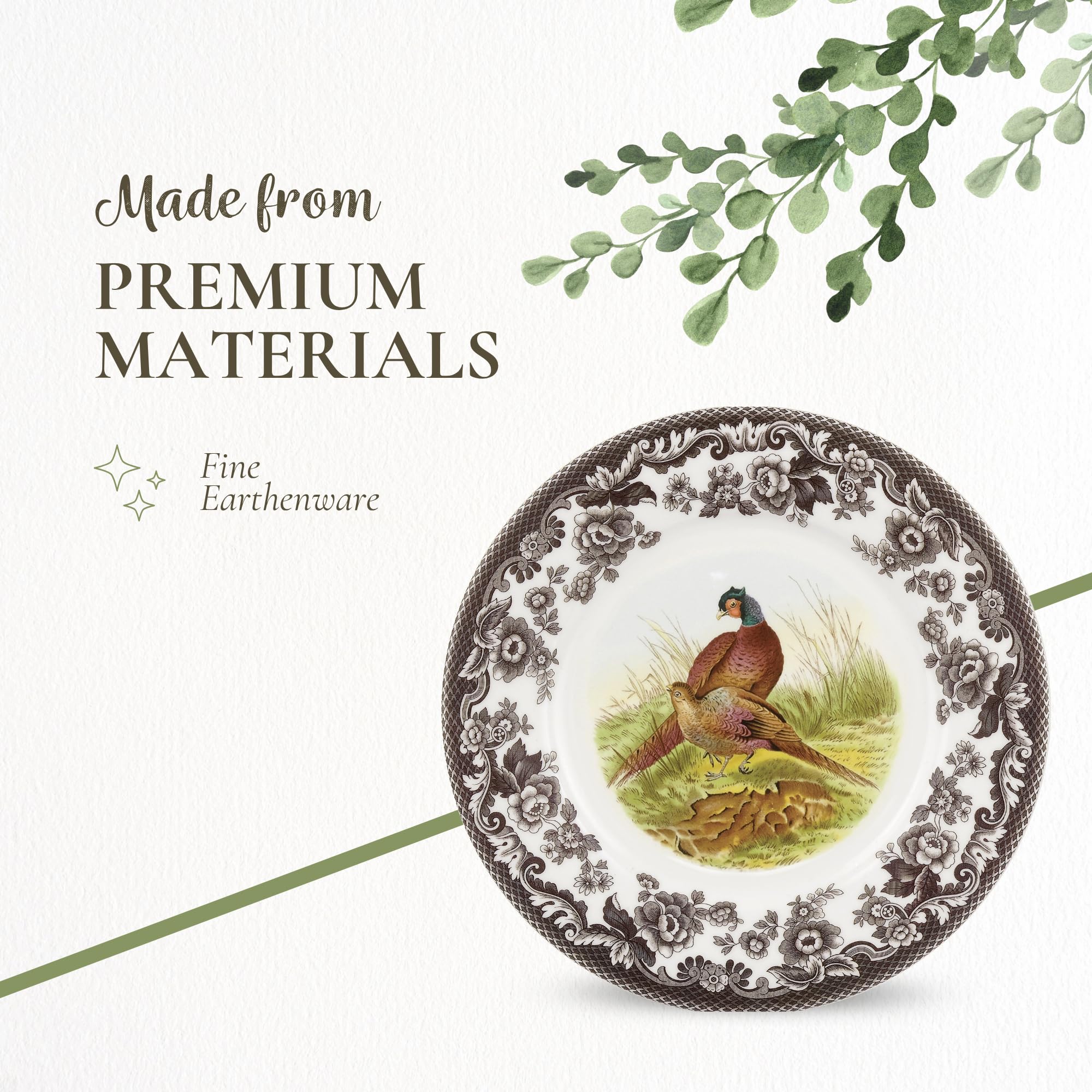 Amazon.com: Spode Woodland Pheasant Luncheon Plate - 9