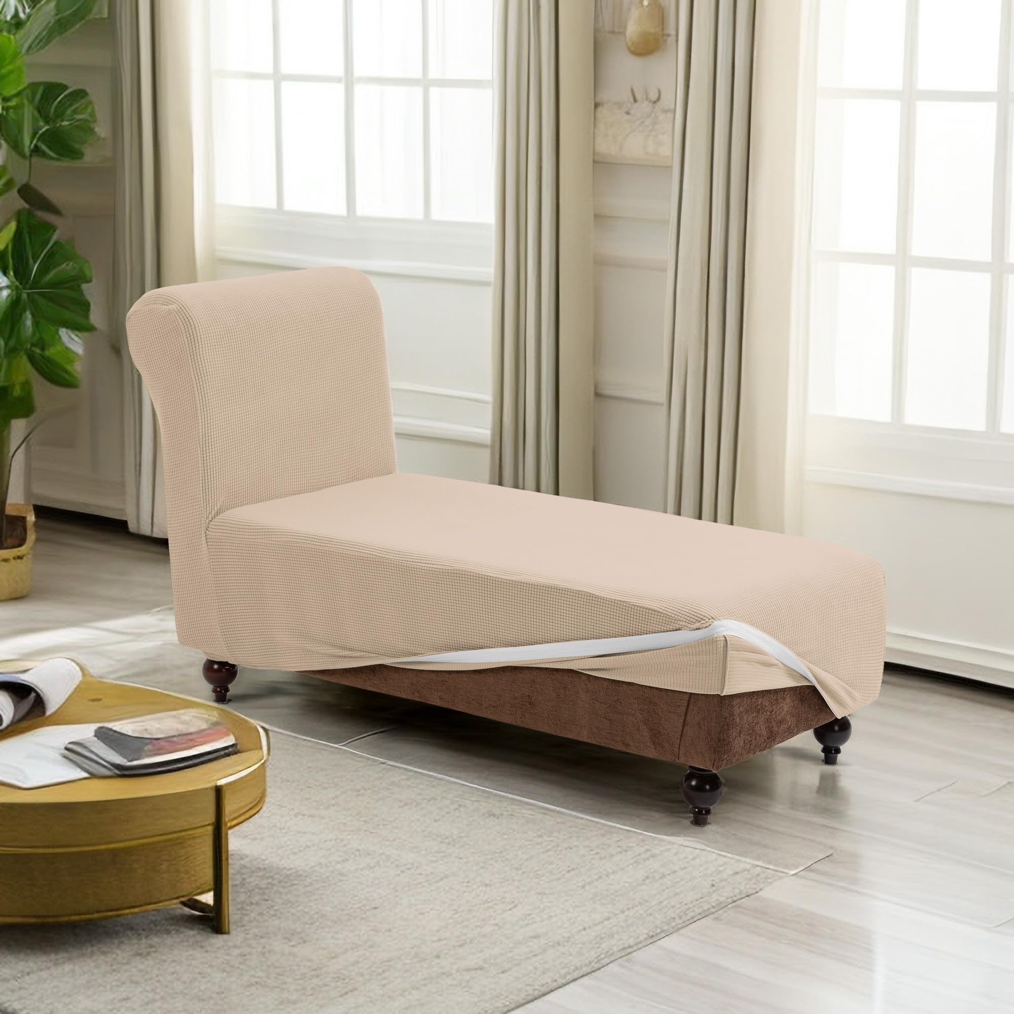 Amazon｜TIANSHU 寝椅子カバー 肘なし 長椅子カバー L字型ソファカバー