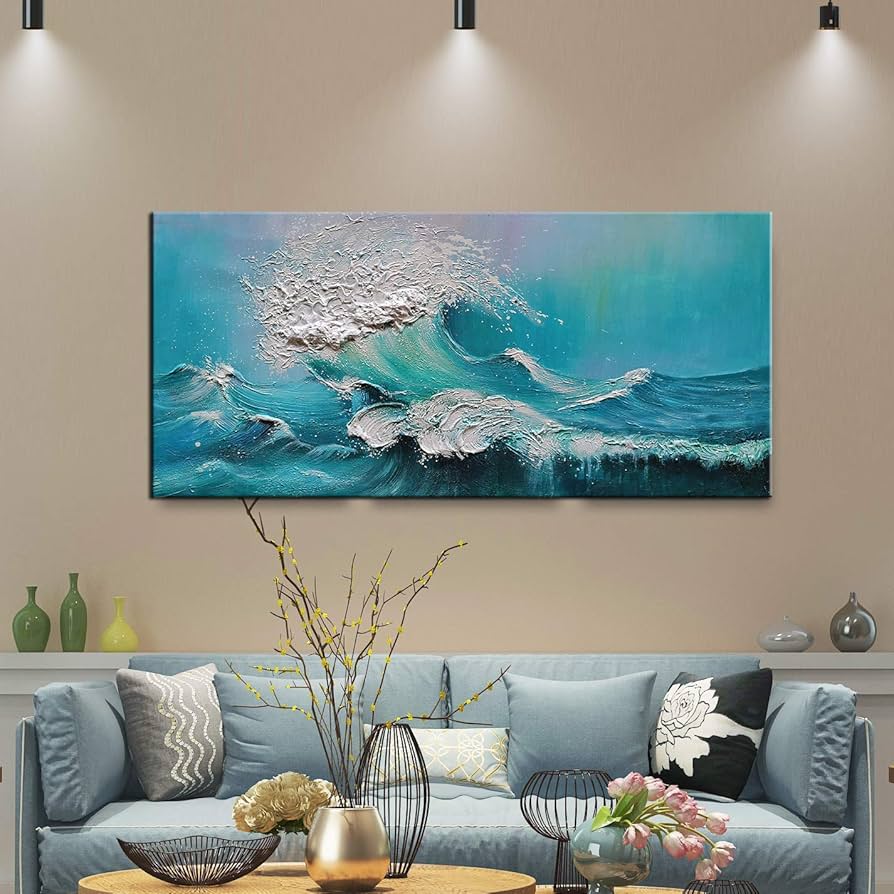 油絵 抽象画 Jiri Votruba作 油彩画 ブルー 青 額入り 【公式通販】