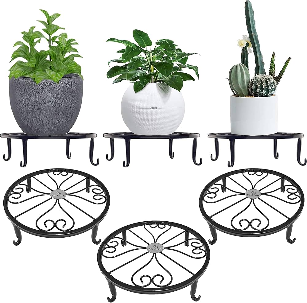 Amazon | BOLESKA 3個組花台 アイアンフラワースタンド 植木鉢スタンド