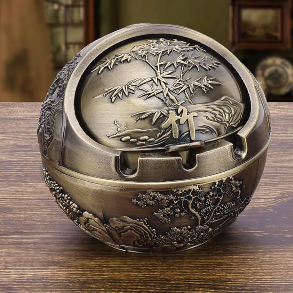 Amazon.co.jp: RNMGSY(売店) レトロ灰皿 レトロな灰皿、蓋付き、家庭用