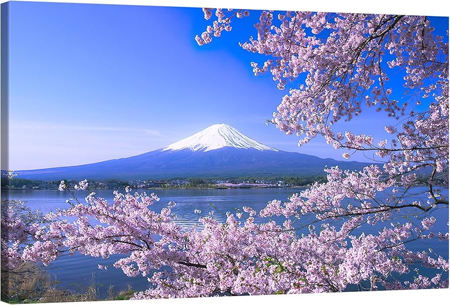 Amazon.co.jp: アートパネル 富士山 桜の絵 モダン 風景 植物 おしゃれ