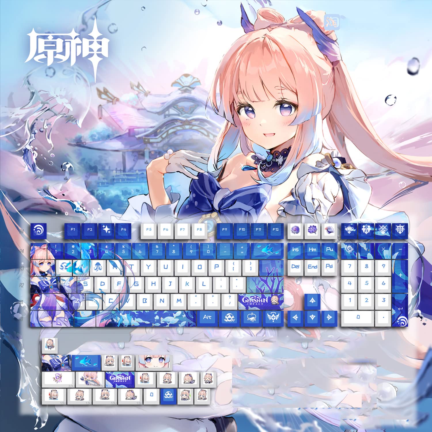 Amazon | 原神グッズ PBT キーキャップ メカニカルキーキャップ 胡桃