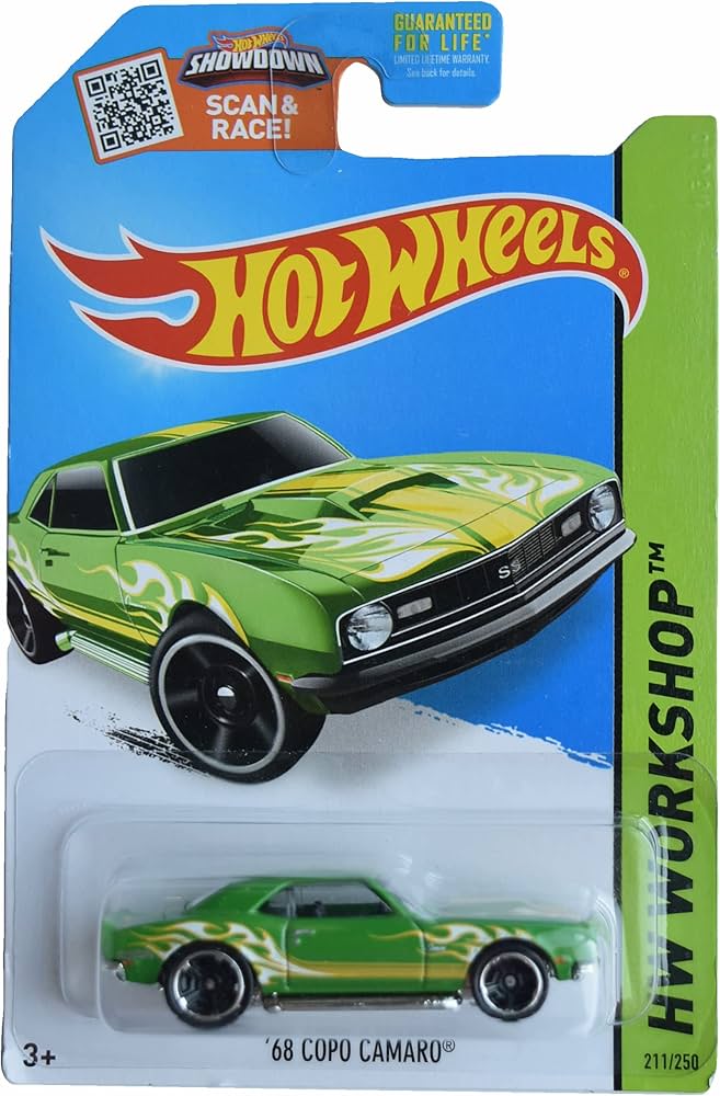 Amazon.com: Hot Wheels '68 Copo Camaro, HW Workshop 211/250 [Green