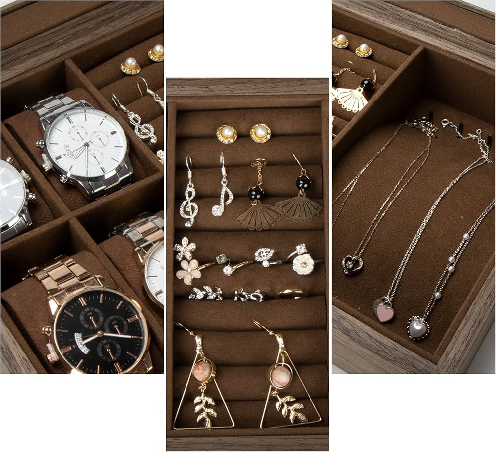 Amazon.co.jp: Calife 高級木製時計ケース ジュエリー収納ボックス