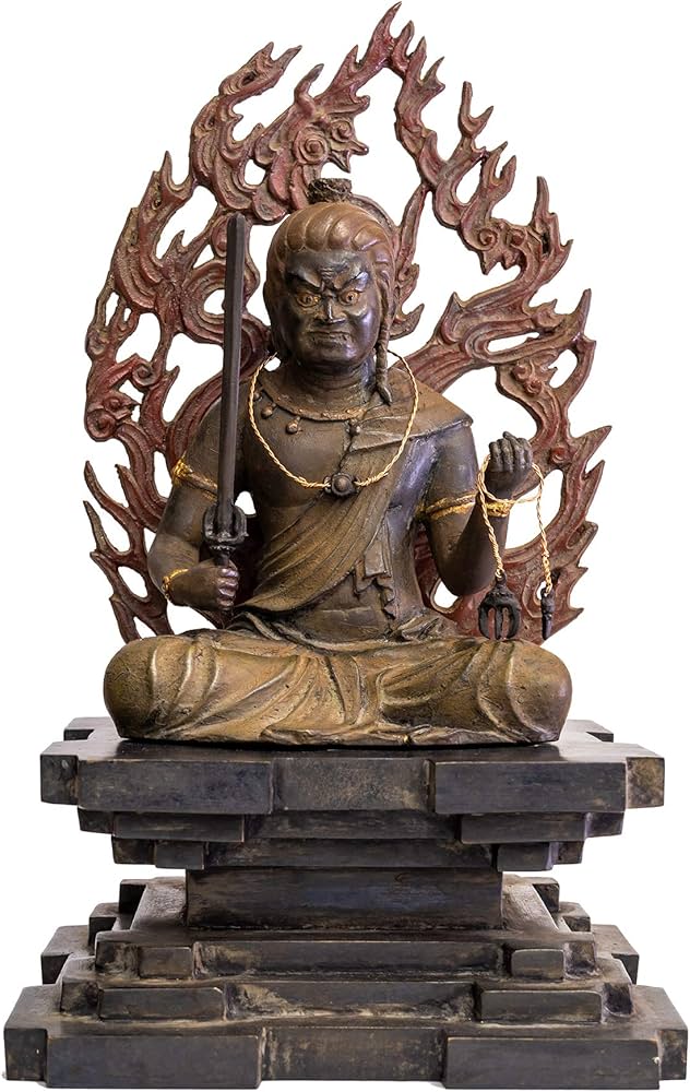 Amazon｜国宝復刻版 不動明王 坐像 33cm漆仕上げ 蝋型/青銅（ブロンズ