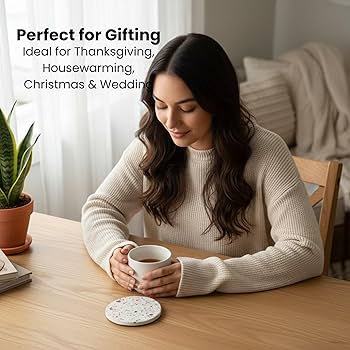 Amazon.com: Terrazzo Drink Absorbent Coasters with Holder Set of 6