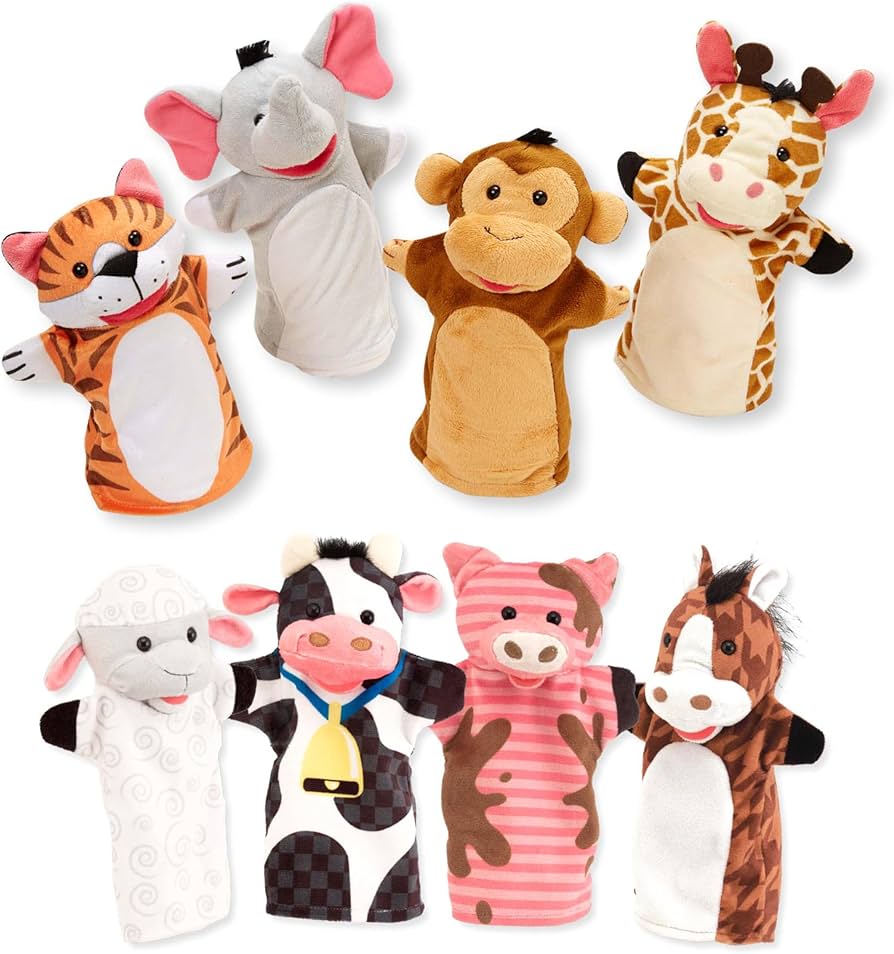 Amazon.com: Melissa & Doug Animal Hand Puppets (Set of 2, 4