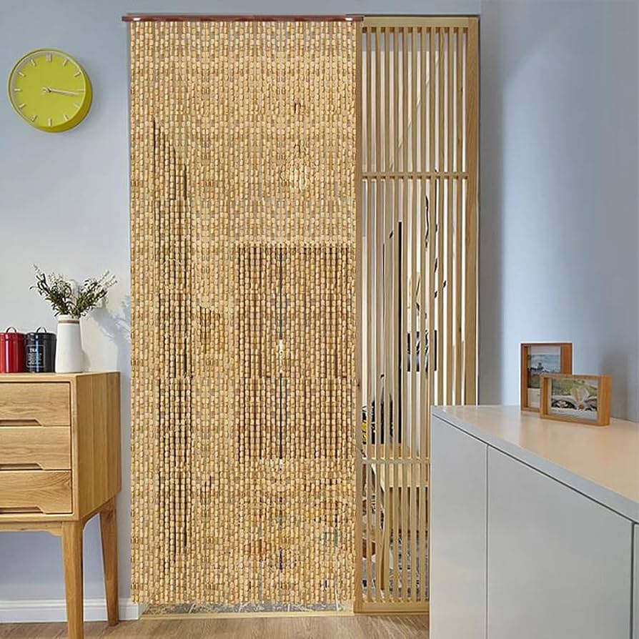 Amazon｜ストリングカーテン 高密度 ビーズカーテン 木製 間仕切り
