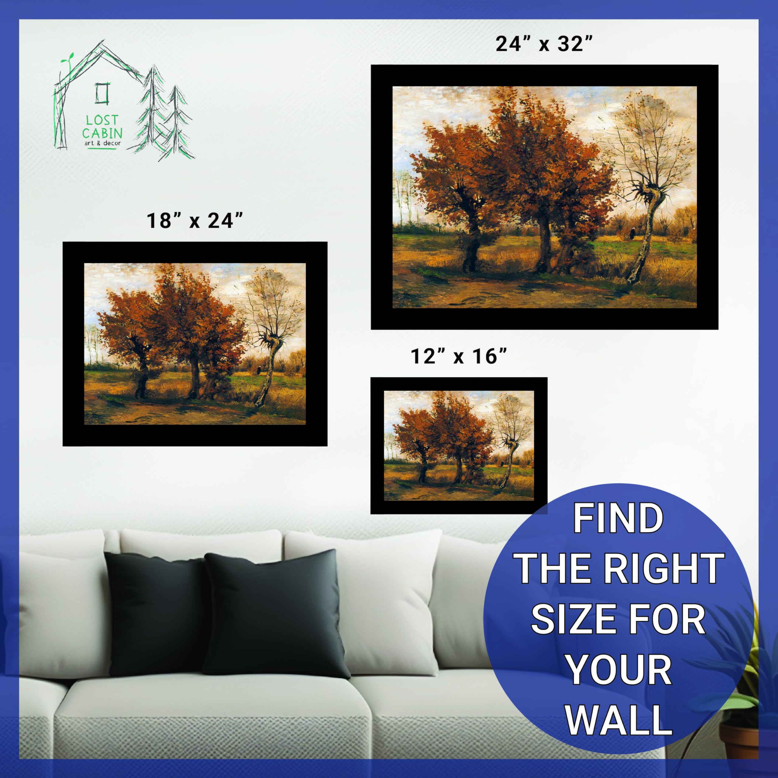 Amazon.co.jp: ヴィンセント・ファン・ゴッホ作 4本の木のあるロスト