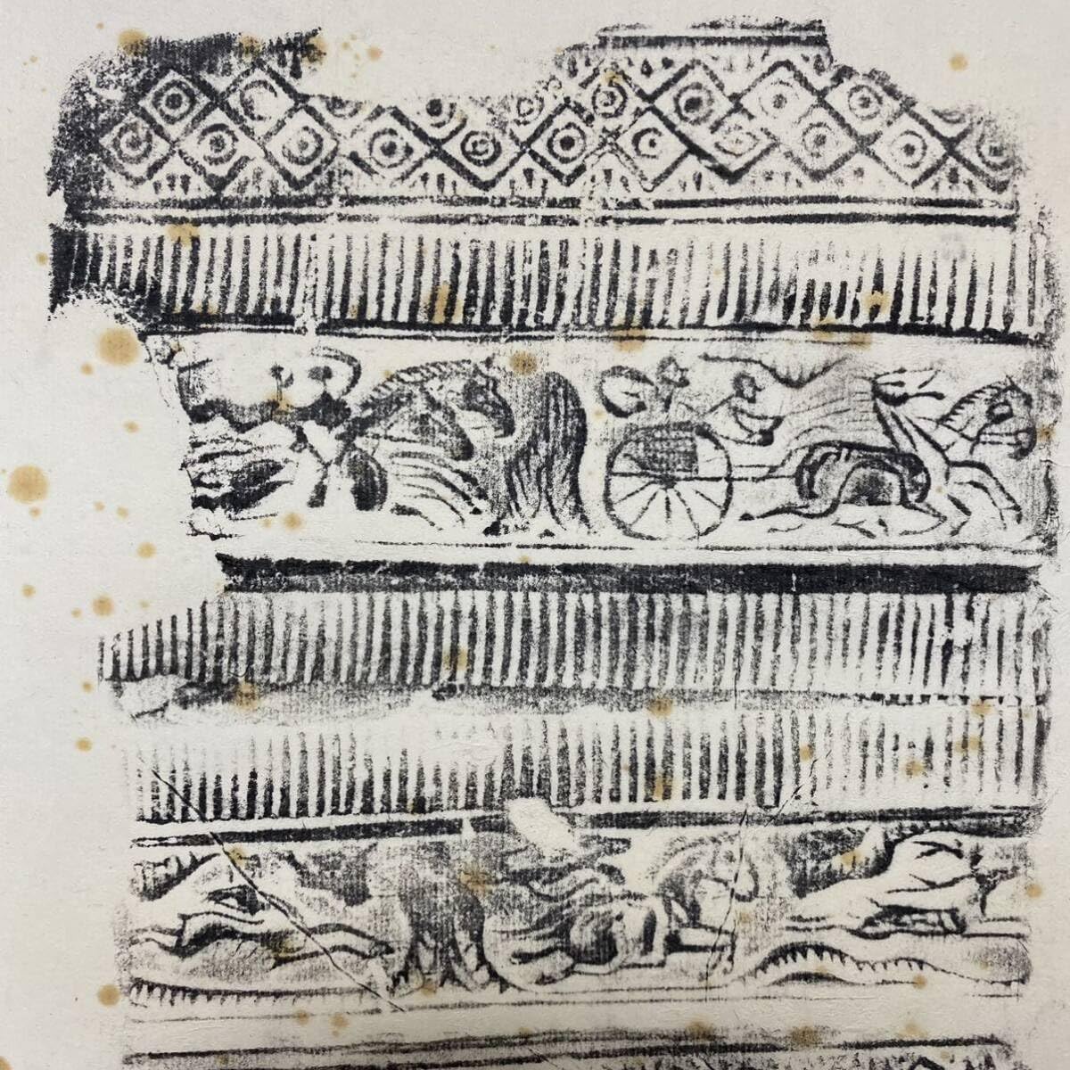 Amazon.co.jp: 中国美術 漢代 画像の拓本 初拓 漢画像空心 軸装 箱書