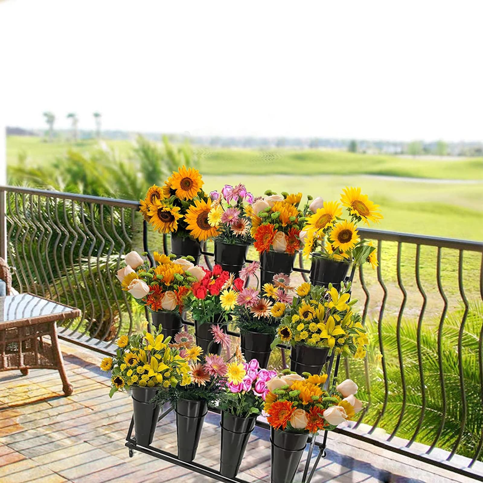 Amazon.co.jp: ブラックフラワースタンド、フラワーディスプレイ