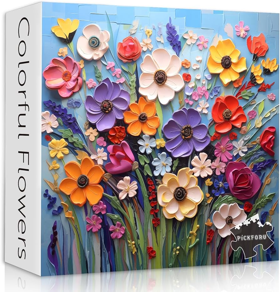 Amazon.com: Colorful Flower Puzzles for Adults, Mosaic Plant