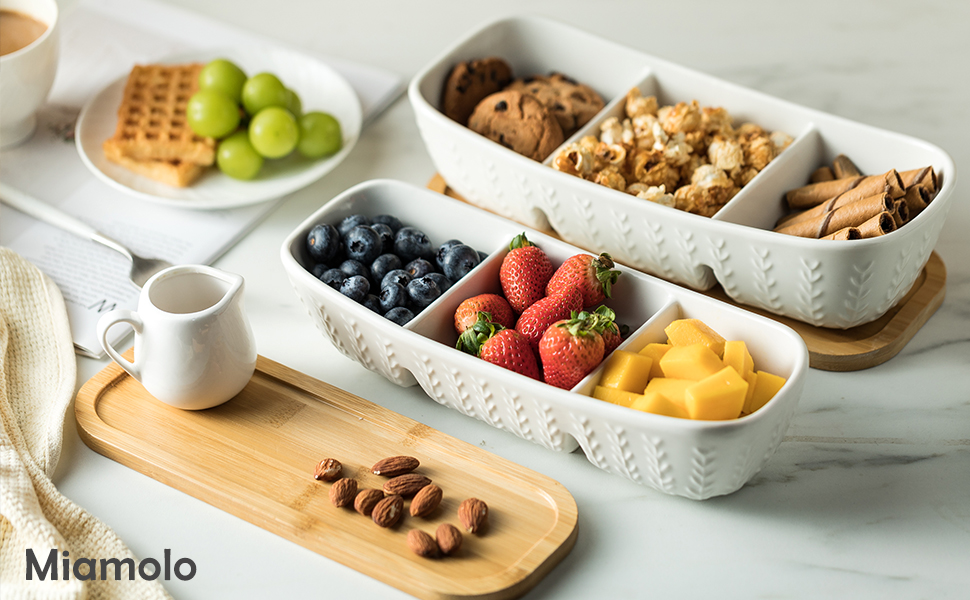 Amazon.com | Miamolo Chip and Dip Serving Set with Acacia Wood