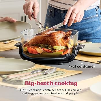 Amazon.com: Ninja Crispi 4-in-1 Glass Air Fryer | 450°F | Non