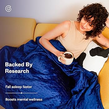 Amazon｜Gravity Blanket 加重ブランケット 大人用 20ポンド ネイビー