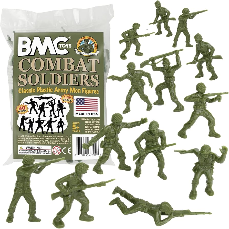 Amazon.com: BMC Classic OD Green Plastic Army Men - 40pc WW2