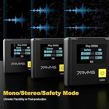 Amazon.com: 7RYMS iRay DW20 Wireless Lavalier Microphone with